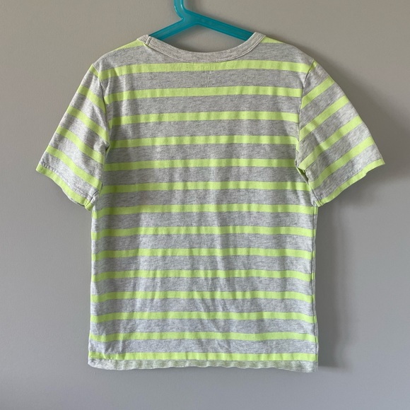 Carter’s Kids Neon Stripe Pocket T-Shirt - Yellow/Green Neon Stripe on Grey - Picture 5 of 6
